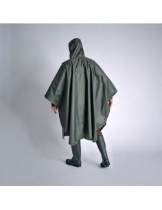 Poncho Chubasquero Lluvia Solognac 500 Adulto Capa Impermeable Verde Larga 2