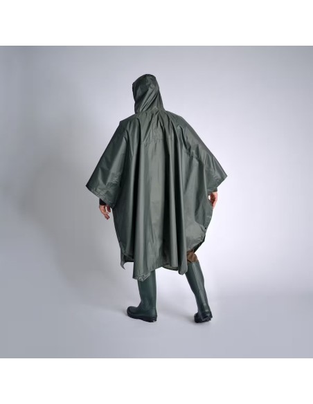 Poncho Chubasquero Lluvia Solognac 500 Adulto Capa Impermeable Verde Larga