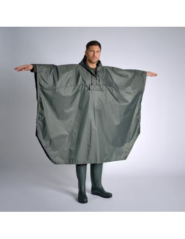 Poncho Chubasquero Lluvia Solognac 500 Adulto Capa Impermeable Verde Larga