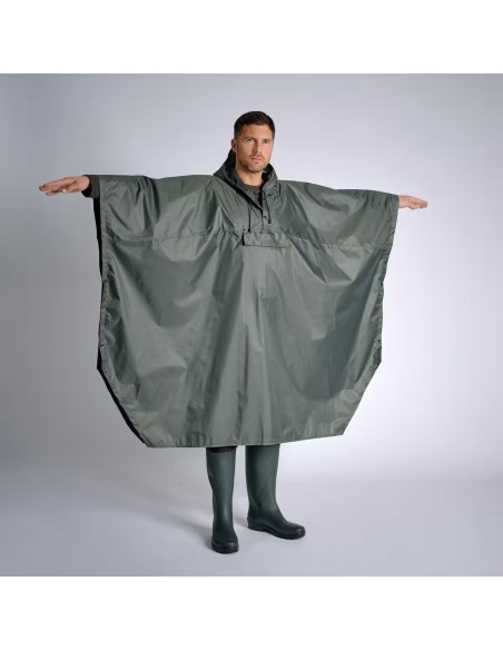 Poncho Chubasquero Lluvia Solognac 500 Adulto Capa Impermeable Verde Larga